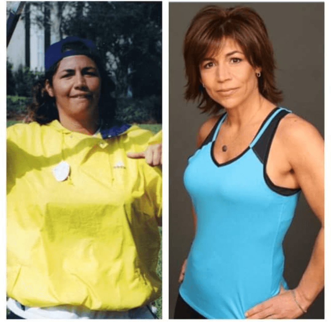 A client of Daine's, before and after sustained fat loss